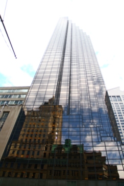 Old reflecting in Trump tower - NYC